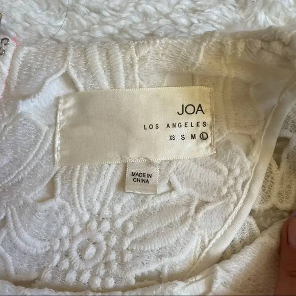 Boho Floral Leaf Macrame Short Sleeved Lace Ivory  Blouse Round Neck Back Zipper - Picture 5 of 8